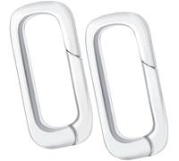 Pndeyo 2pcs 925 Sterling Silver Oval Jewelry Clasps, Hypoallergenic Necklace Enhancer Shortener, Spring Bail Clasp Rings Connector Carabiner for Bracelet Anklet Jewelry Making- Silver