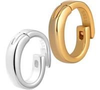 Pndeyo 2pcs 925 Sterling Silver Oval Pendant Clasp, Hypoallergenic Jewelry Connector Fastener, Lobster Spring Clasp for Keychains Necklace Bracelet Jewelry Making- Gold & Silver