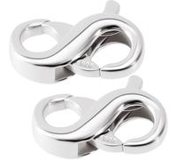 Pndeyo 2pcs Double Opening Lobster Claw Clasps, 925 Sterling Silver Necklace Enhancer Extenders, Hypoallergenic Spring Rings Clasp Connector Carabiner for Bracelet Anklet Jewelry Making