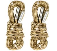 Pndeyo 2pcs Glitter Rhinestone String, Crystal Hoodie Drawstring, Bling Round Rhinestones Rope Replacement for Hoodies Sweatpants Shorts Shoes Bags Accessories- Gold