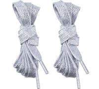 Pndeyo 2pcs Glitter String, Sparkly Hoodie Drawstring, Bling Rope Replacement for Hoodies Sweatpants Shorts Shoes Bags Accessories - Silver