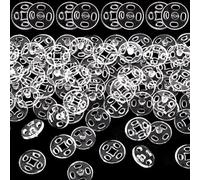 Pndeyo 36 Set Sew-on Snap Buttons, 10mm Plastic Snaps Fasteners, Invisible Clear Press Buttons for Shirt Skirt Jeans Coat Jacket Windbreaker Hats Shoes Bag