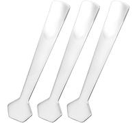 Pndeyo 3pcs Mini Metal Makeup Spatula, Reusable Cosmetic Cream Spatulas Spoon, Skincare Scoop Applicator Facial Massage Beauty Tools for Mixing and Sampling Face Eye Cream- Silver