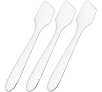Pndeyo 3pcs Mini Metal Makeup Spatula, Reusable Cosmetic Cream Spatulas Spoon, Skincare Scoop Applicator Facial Massage Beauty Tools for Mixing and Sampling Face Eye Cream- Silver