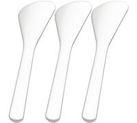 Pndeyo 3pcs Mini Metal Makeup Spatula, Reusable Cosmetic Cream Spatulas Spoon, Skincare Scoop Applicator Facial Massage Beauty Tools for Mixing and Sampling Face Eye Cream- 3.17"×0.98"