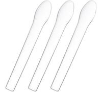 Pndeyo 3pcs Mini Metal Makeup Spatula, Silver Reusable Cosmetic Cream Spatulas Spoon, Skincare Scoop Applicator Facial Massage Beauty Tools for Mixing and Sampling Face Eye Cream- 2.73"×0.43"