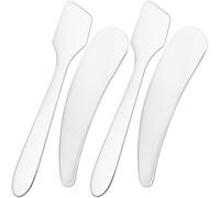 Pndeyo 4pcs Mini Metal Makeup Spatula, Reusable Cosmetic Cream Spatulas Spoon, Skincare Scoop Applicator Facial Massage Beauty Tools for Mixing and Sampling Face Eye Cream- Silver
