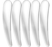 Pndeyo 5pcs Mini Metal Makeup Spatula, Reusable Cosmetic Cream Spatulas Spoon, Skincare Scoop Applicator Facial Massage Beauty Tools for Mixing and Sampling Face Eye Cream- Silver