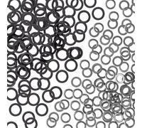 Pndeyo 60pcs Fly Fishing Tippet Rings, 2mm/2.5mm Solid Tippet Connectors, Stainless Steel Freshwater Fishing Line Leaders for Salmon Trout Bluegill Crappie Steelhead- Black