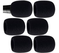 Pndeyo 6pcs Foam Microphone Cover, Thickened Microphone Foam Covers, Reusable Small Mic Foam Windscreens for Most Handheld Microphone- Black