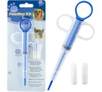 Pndeyo 6pcs Pet Medicine Feeder, Silicone Cat Dog Pill Pusher Shooter with Round Handle, Soft Tips Feeding Dispenser Accessories for Kitten Puppy- Blue