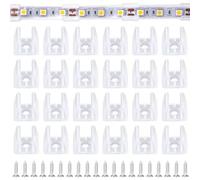 Pndeyo LED Strip Light Clips with Screws 100pcs, Outdoor Rope Light Clips Neon Mounting Clips Bracket Clamp Holder for 10-12mm RGB Lights Ribbon Tape Cable Management