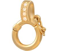 Pndeyo S925 Double Bail Jewelry Clasp, Gold Plated Pendant Clasp Connector, Hypoallergenic Spring Rings Enhancer Shortener Carabiner for Bracelet Necklace Jewelry Making