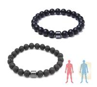 Pnedeodm 2Pcs Anti Alcohol Bracelet, Stop Drinking Alcohol Bracelet, Anti Alcohol Magnetic Bracelets Women, Reduces Cravings, Relieves Anxiety & Withdrawal Stress (B)