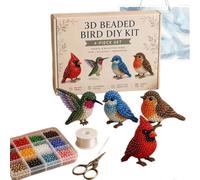Pnedeodm DIY Animal Beading Kit for Adults and Beginners, Petite 3D Beaded Animal Craft Kit, Complete Animal Beading Craft Set with Instructions, Stress Relief Handmade Art Decor Gift (B)