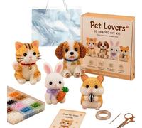 Pnedeodm DIY Animal Beading Kit for Adults and Beginners, Petite 3D Beaded Animal Craft Kit, Complete Animal Beading Craft Set with Instructions, Stress Relief Handmade Art Decor Gift (E)
