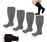 Pnedeodm Everstride Compression Socks, Everstride Advanced Wide Compression for Women Wide Calf (UK, Alpha, 4XL, Regular, Regular, Gray)