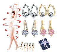 Pnedeodm Lovefinity Lymphvity MagneTherapy Germanium Earrings, Flysmus Halolux Lymphvity Germanium Earrings, Lymphatic Magnetotherapy Earrings (Four-Color,4 Pair)