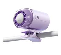 Pnedeodm Portable Car Air Conditioner Fan, LED Display, 360° Rotatable Clip-On Design, 199 Speed Settings, Silent Brushless Motor, USB Rechargeable for Vehicle, Office (Purple)