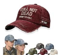 Pnedeodm Still Not Dead Cap for Men, Adjustable Embroidered Vintage Distressed Baseball Cap for Fan Cheering, Humorous Cap Baseball Hat (D)