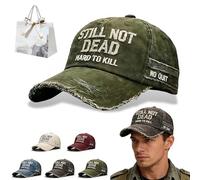 Pnedeodm Still Not Dead Hat for Men Women - Funny Ain't Dead Yet Baseball Cap Vintage Distressed Dad Hat (E)