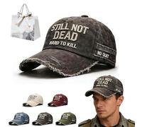 Pnedeodm Still Not Dead Hat for Men Women - Funny Ain't Dead Yet Baseball Cap Vintage Distressed Dad Hat (A)
