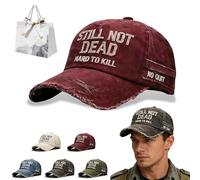 Pnedeodm Still Not Dead Hat for Men Women - Funny Ain't Dead Yet Baseball Cap Vintage Distressed Dad Hat (D)