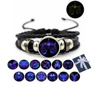 Pnedeodm Zodiac Signs Spirit Bracelet, Multilayer Adjustable Twelve Constellation Zodiac Leather Bracelets, 2023 NEW Zodiac Bracelet, Serene Manifestation Bracelet for Women Men (Libra)