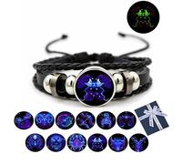 Pnedeodm Zodiac Signs Spirit Bracelet, Multilayer Adjustable Twelve Constellation Zodiac Leather Bracelets, 2023 NEW Zodiac Bracelet, Serene Manifestation Bracelet for Women Men (Gemini)