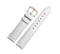 PNESHGTT 10mm 12mm 14mm 15mm 16mm 18m White Red Pink Compatible With Casio Tissot Leather Strap Ladie's Watch Band Women Bracelet Accessories(White rose gold pin,15mm)
