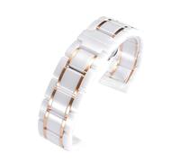 PNESHGTT 16 18 20 22 24mm Universal Quick Release Ceramics Stainless Steel Watch Band Compatible With Panerai Hamilton Tissot Men Women(White rose gold,19mm)