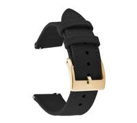 PNESHGTT 18mm 20mm 22mm Nylon Watch Strap Two-Sided Leather And Sailcloth Bands Quick Release Wristbands Sport Belt Compatible With Men Women(Black-Buckle3,18mm)