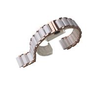 PNESHGTT 18mm Ceramic Strap Compatible With Watch GT6 GT5 GT4 41mm Watchband Durable Gold Metal Butterfly Buckle Replace Bright Wristband(White and rosegold)
