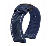 PNESHGTT 20 21 22MM Bracelet Compatible With IWC Pilot Mark 18 Spitfire Fighter Portugal Carbon Fiber Nylon Rubber Watch Strap Men's Canvas Watchband(A-blue-black,22mm)