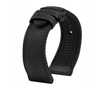 PNESHGTT 20 21 22MM Bracelet Compatible With IWC Pilot Mark 18 Spitfire Fighter Portugal Carbon Fiber Nylon Rubber Watch Strap Men's Canvas Watchband(A-black-black,23mm)