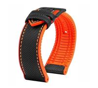 PNESHGTT 20 21 22MM Bracelet Compatible With IWC Pilot Mark 18 Spitfire Fighter Portugal Carbon Fiber Nylon Rubber Watch Strap Men's Canvas Watchband(Black o-black,21mm)