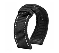 PNESHGTT 20 21 22MM Bracelet Compatible With IWC Pilot Mark 18 Spitfire Fighter Portugal Carbon Fiber Nylon Rubber Watch Strap Men's Canvas Watchband(A-black a-black,21mm)