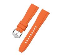 PNESHGTT 20mm 22mm Rubber Strap Curved End Silicone Watch Band compatible with Swatch compatible with Omega Moonswatch Bracelet Waterproof Wristband(Orange,20mm)