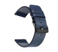 PNESHGTT 20mm 22mm Watch Band Quick Release Leather Strap Compatible With Samsung Galaxy 3 Active2 40 44mm Huawei Gt 2 WatchBand 18 24mm(Blue Black,20mm)