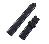 PNESHGTT 20mm Black Super Nsity High Nylon Watchband Canvas Leather Bottom Compatible With Blancpain Watch Accessories(Black grey line,20MM_BLACK BUCKLE)