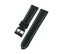 PNESHGTT 21 22mm Nylon Leather Watchband Compatible With Breitling Superocean Navitimer Avenger Omega Tissot Tudor Canvas Fabric Watch Strap(Black Green-Black,21mm)