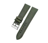 PNESHGTT 21 22mm Nylon Leather Watchband Compatible With Breitling Superocean Navitimer Avenger Omega Tissot Tudor Canvas Fabric Watch Strap(Green Green-Silver,22mm)