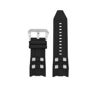 PNESHGTT 26mm Rubber Watch Strap Compatible Compatible With Invicta Russian Professional Divers Silicone Metal Pellet Men Bang Bracelet(Black steel)