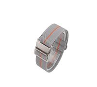 PNESHGTT Compatible With 60s French Troops Parachute Bag Elastic Watch Strap 18 20mm 22mm(Light Grey Orange,20mm,Steel Buckle)