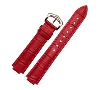 PNESHGTT Compatible With Cartier Blue Balloon Watch Strap Men's And Women's Cowhide Watchband 18x11mm 20x12mm Large And Small Raised Belt Chain(Red-rose gold A,20x12mm)
