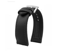PNESHGTT Compatible With Citizen Tudor Series 11 Colors Unisex Nylon Rubber Bottom Strap 20mm 22mm 23mm Waterproof Watchband(Black-silver pin,18mm-width)