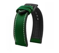 PNESHGTT Compatible With Citizen Tudor Series 11 Colors Unisex Nylon Rubber Bottom Strap 20mm 22mm 23mm Waterproof Watchband(Green white-B pin,18mm-width)