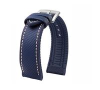 PNESHGTT Compatible With Citizen Tudor Series 11 Colors Unisex Nylon Rubber Bottom Strap 20mm 22mm 23mm Waterproof Watchband(Blue white-S pin,18mm-width)