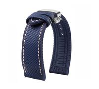 PNESHGTT Compatible With Citizen Tudor Series 11 Colors Unisex Nylon Rubber Bottom Strap 20mm 22mm 23mm Waterproof Watchband(Blue white-silver,18mm-width)