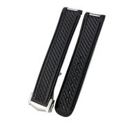 PNESHGTT Compatible With Curved End Rubber Watchband 20mm Compatible With Omega Seamaster AT150 Watch Band Co-Branded Planet Series Moon Mercury Silicone Strap(Black black Pointed,20MM_BLACK BUCKLE)